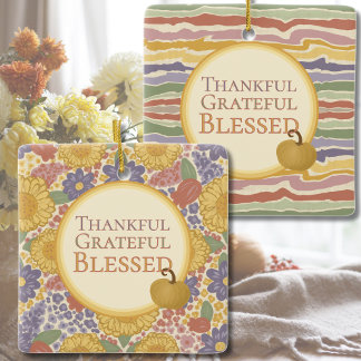 En Céramique Ornement de Thanksgiving Floral Automnal – Cadeau