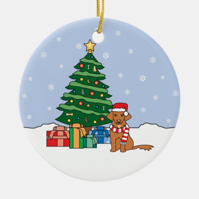 En Céramique Ornement de tintement de chien d'arrêt de canard (Devant)