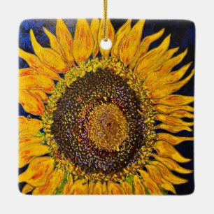 En Céramique Ornement de tournesol