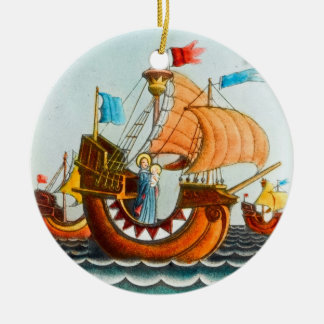 En Céramique Ornement de trois bateaux