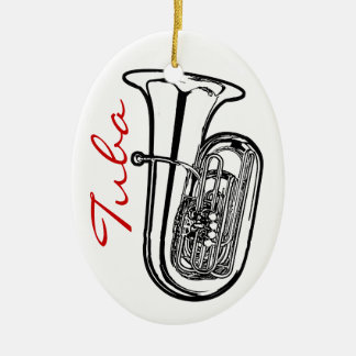En Céramique Ornement de tuba - ovale