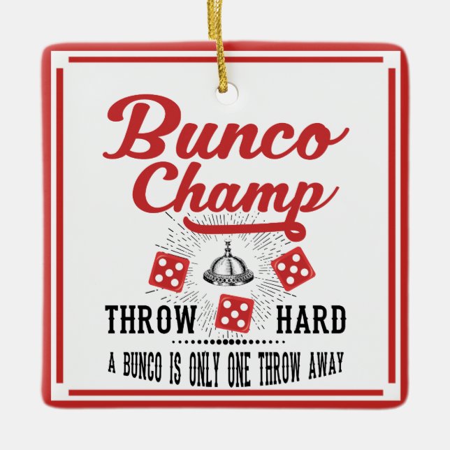 En Céramique Ornement de vacances de Bunco - champion (Devant)