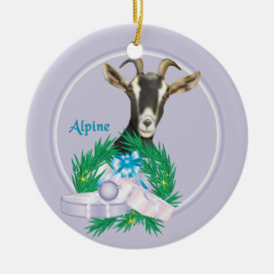 En Céramique Ornement de vacances de la couronne de chèvre alpi