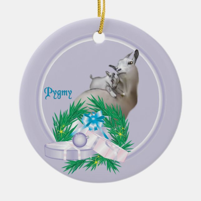 En Céramique Ornement de vacances de la couronne de chèvre pygm (Devant)