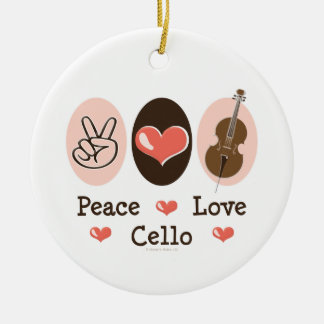En Céramique Ornement de violoncelle d'amour de paix