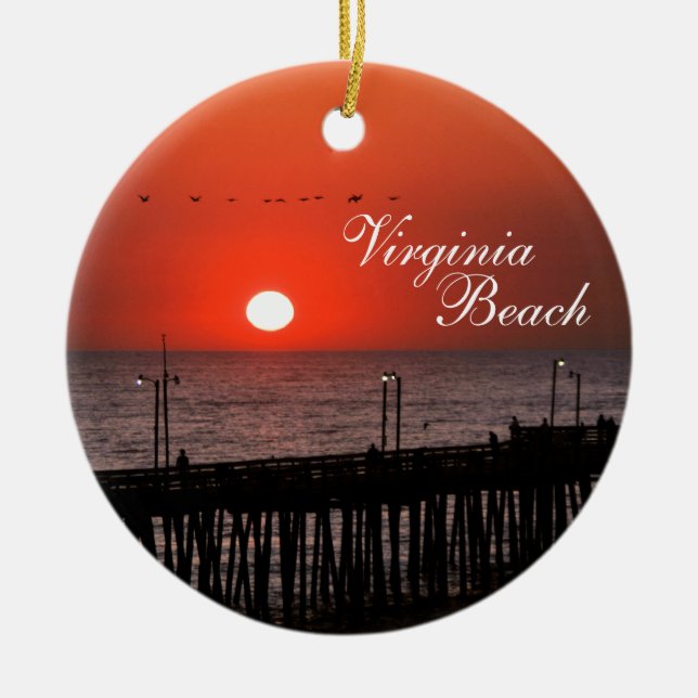 En Céramique Ornement de Virginia Beach (Devant)