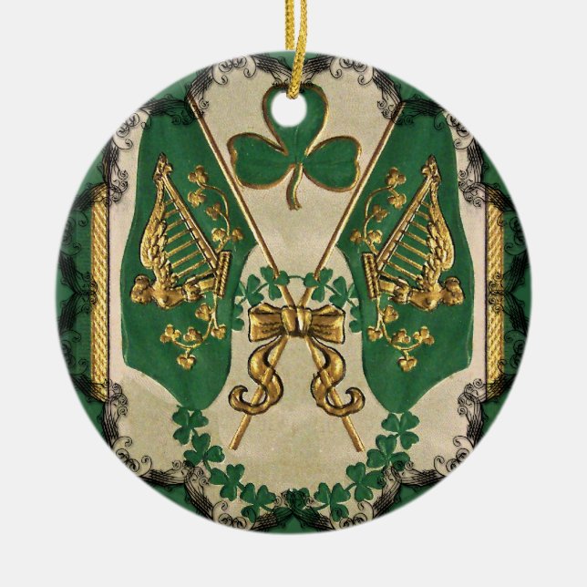 En Céramique Ornement de vœux pour la Saint-Patrick (Devant)
