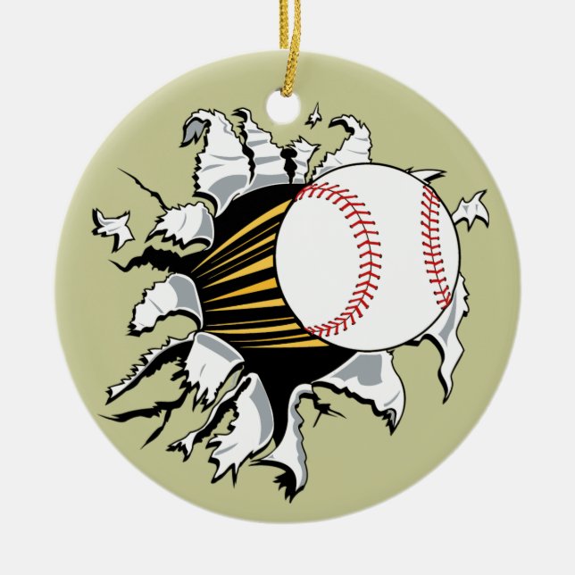 En Céramique Ornement d'éclateuse de base-ball (Devant)
