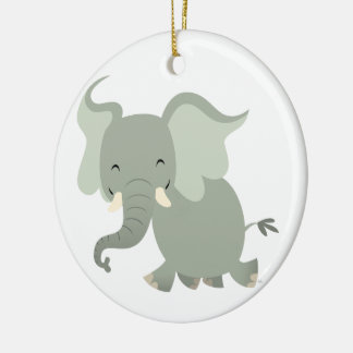 En Céramique Ornement d'éléphant joyeux caricature