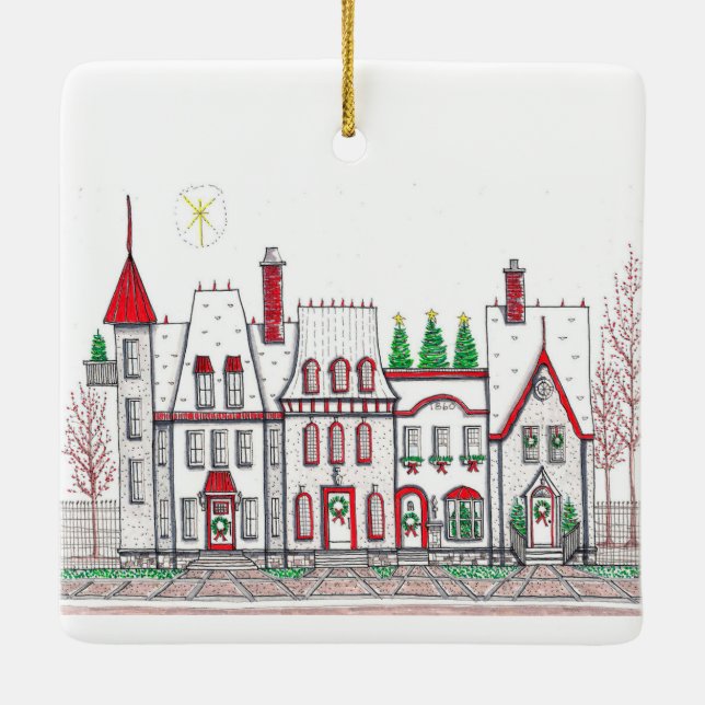 En Céramique Ornement des magasins de Noël (Dos)