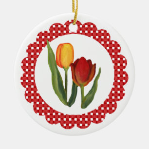 En Céramique Ornement des tulipes