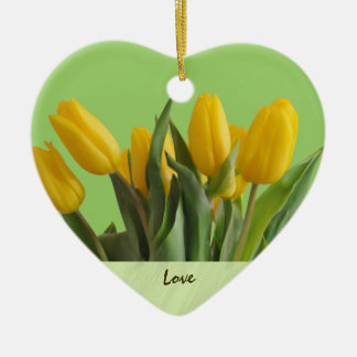 En Céramique Ornement des tulipes jaunes