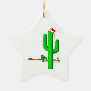En Céramique Ornement d'étoile d'arbre de Noël de cactus