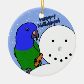 En Céramique Ornement dirigé bleu de Pionus de bonhomme de