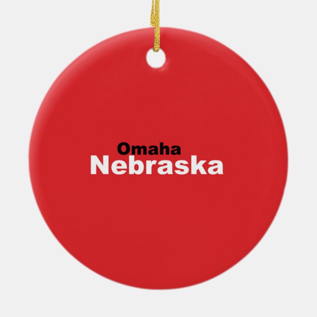 En Céramique Ornement d'Omaha, Nébraska (Dos)
