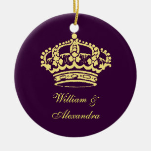 En Céramique Ornement d'or de couronne