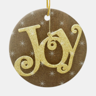En Céramique Ornement d'or de Noël de joie