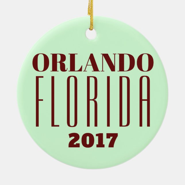 En Céramique Ornement d'Orlando personnalisable, la Floride (Dos)