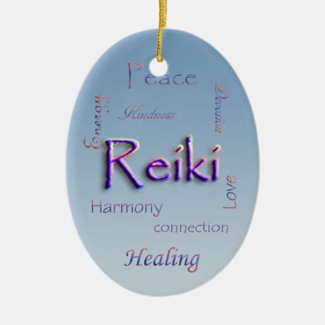 En Céramique Ornement d'ovale de Reiki (Devant)