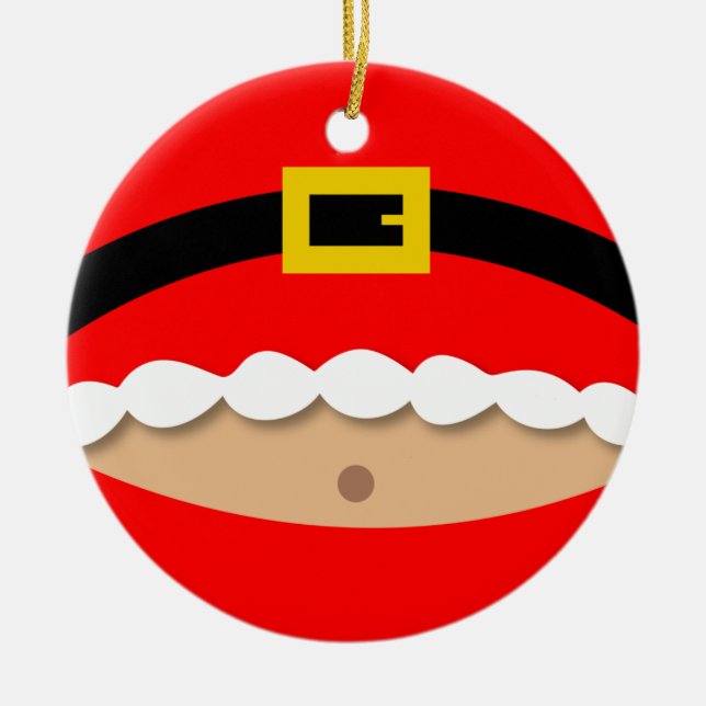 En Céramique Ornement drôle de costume du père noël (Devant)