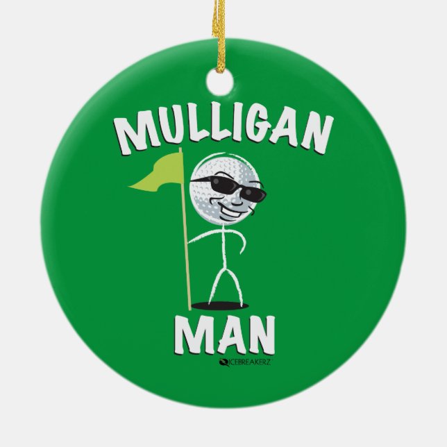 EN CÉRAMIQUE ORNEMENT DRÔLE DE GOLF D'HOMME DE MULLIGAN (Dos)