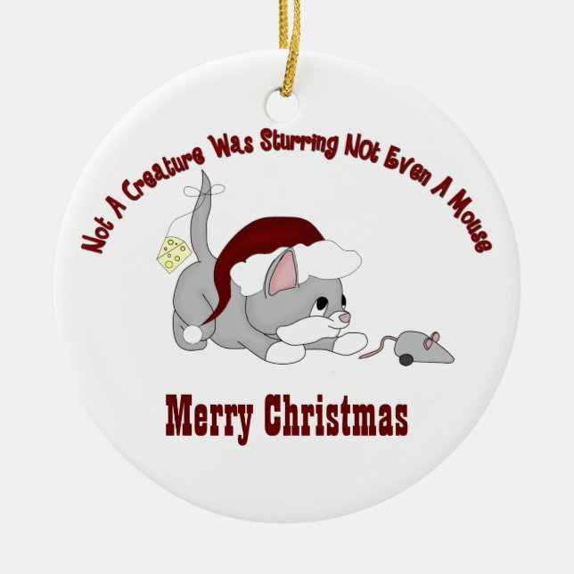 En Céramique Ornement du chaton #3 de Noël (Devant)