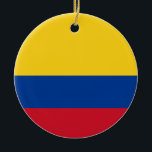 En Céramique Ornement du drapeau colombien<br><div class="desc">Ornement avec le drapeau national colombien connu sous le nom de Tricolor Nacional. Adorno con la bandera de Colombia.</div>