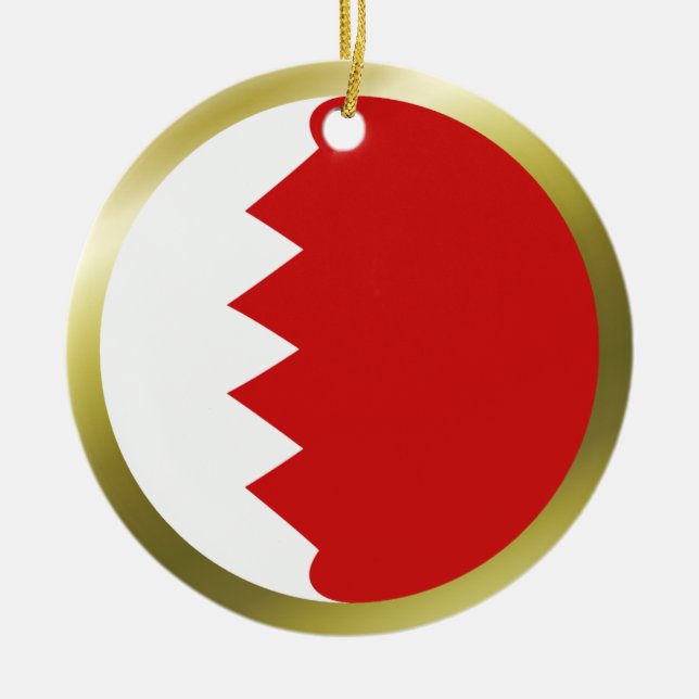 En Céramique Ornement du drapeau de Bahreïn (Devant)