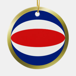 En Céramique Ornement du drapeau du Costa Rica