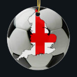 En Céramique Ornement du football de l'Angleterre<br><div class="desc">Montrez votre soutien des trois lions !</div>