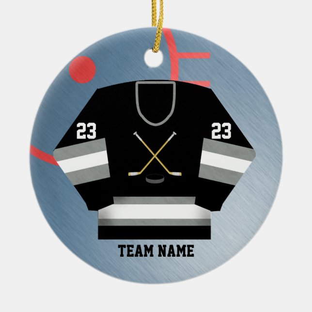 En Céramique Ornement du Jersey de joueur de hockey (Devant)