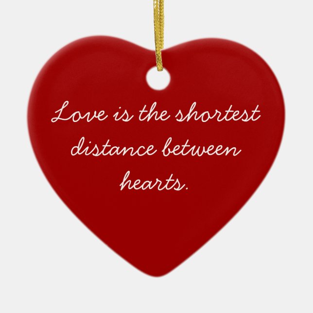 En Céramique Ornement du moral du coeur rouge (Devant)