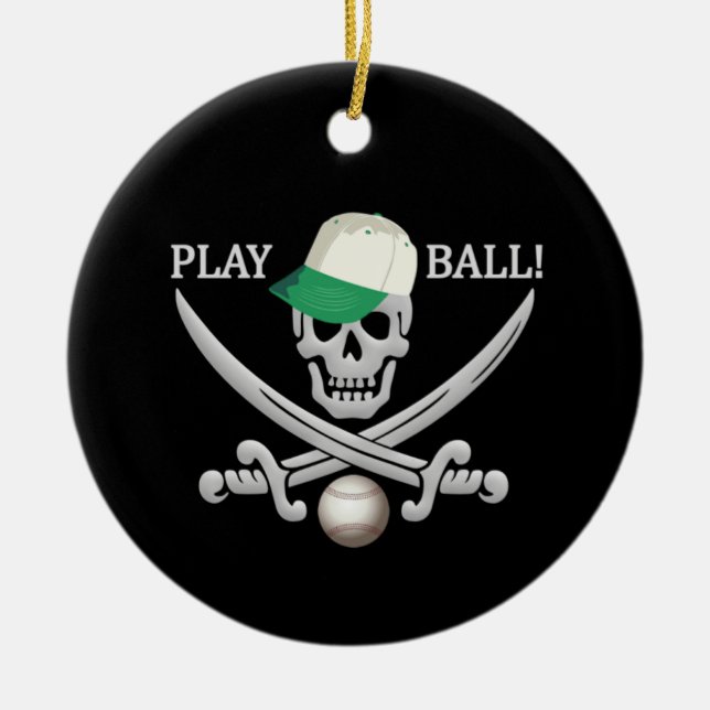 En Céramique Ornement du Pirate de baseball (Devant)