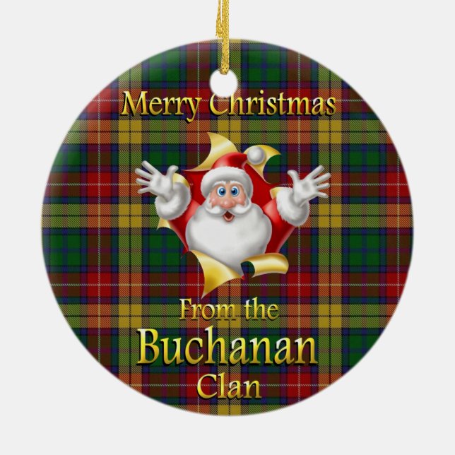 En Céramique Ornement écossais de Noël de Buchanan de clan (Dos)