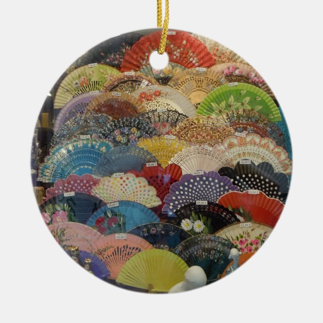 En Céramique Ornement espagnol - fans de flamenco (Devant)