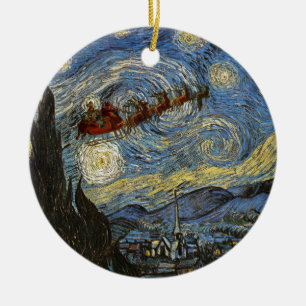 En Céramique Ornement étoilé de nuit de Noël