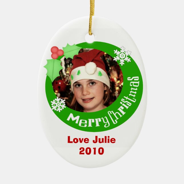 En Céramique Ornement fait sur commande d'arbre de Noël de (Devant)