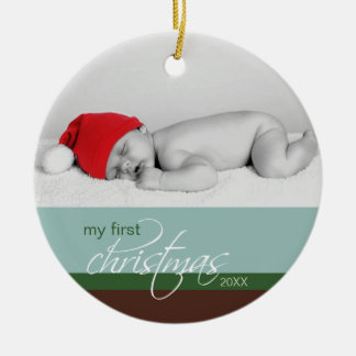 En Céramique Ornement fait sur commande de ęr Noël du bébé