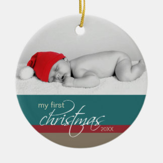 En Céramique Ornement fait sur commande de ęr Noël du bébé