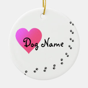 En Céramique Ornement fait sur commande nommé de chien