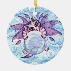 En Céramique Ornement féerique d'art de chat d'imaginaire de