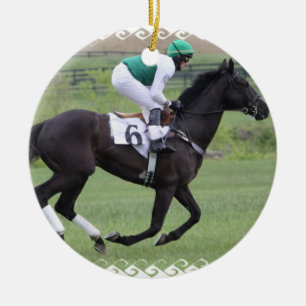 En Céramique Ornement galopant de cheval de course