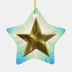 En Céramique Ornement Gold Star personnalisé