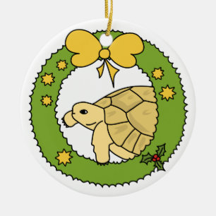 En Céramique Ornement grec de Noël de tortue (guirlande)