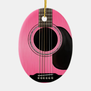 En Céramique Ornement guitare rose