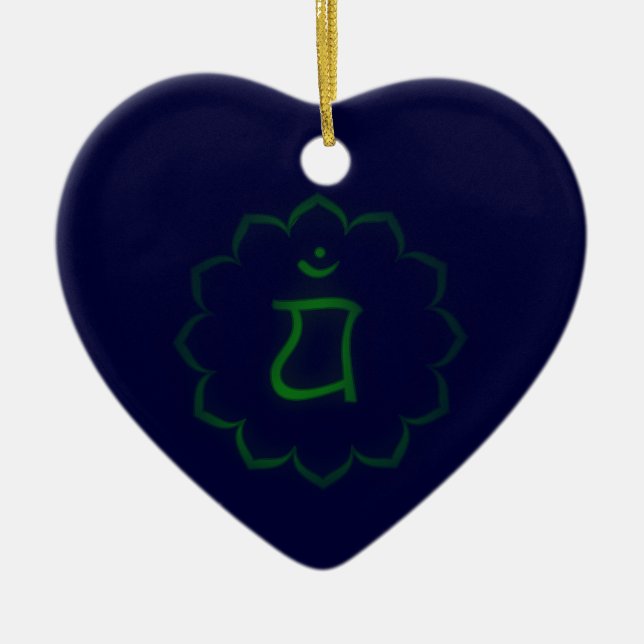 En Céramique Ornement Heart Chakra (Devant)