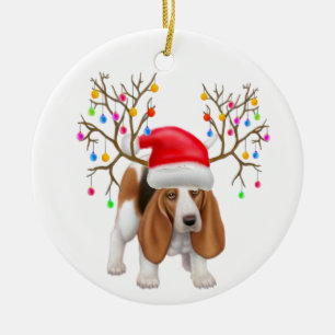 En Céramique Ornement heureux de Howlidays Basset Hound