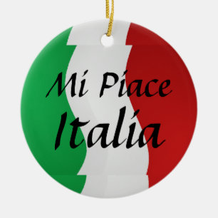 En Céramique Ornement italien de drapeau de MI Piace Italie