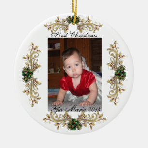 En Céramique Ornement "Le premier Noël de bébé" avec Jésus