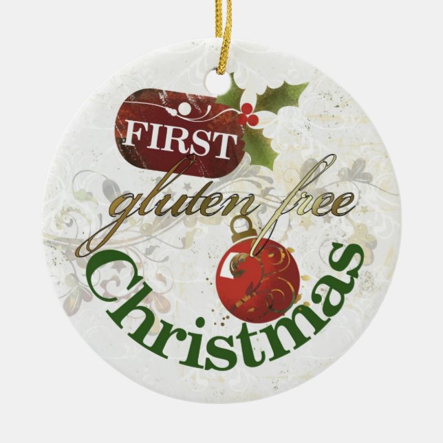 En Céramique Ornement libre de Noël de premier gluten (Devant)